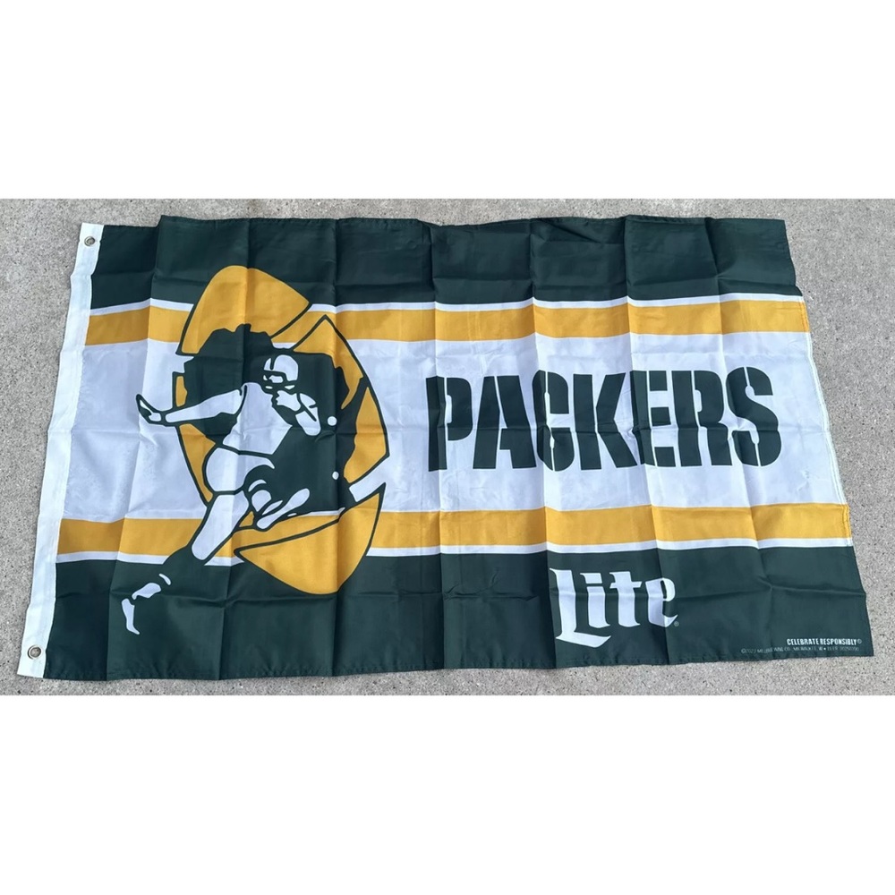 Green Bay Packers Wall Flag - Green, Yellow, White